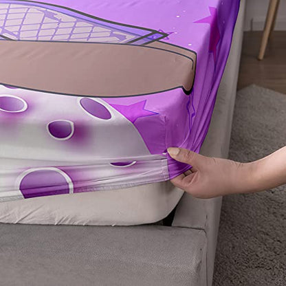 HOSIMA Black Girl Magic Twin Bedding Sets,1 Fitted Sheet+2 Pillowcases. - color: Purple-a, size: Twin 39"*75"