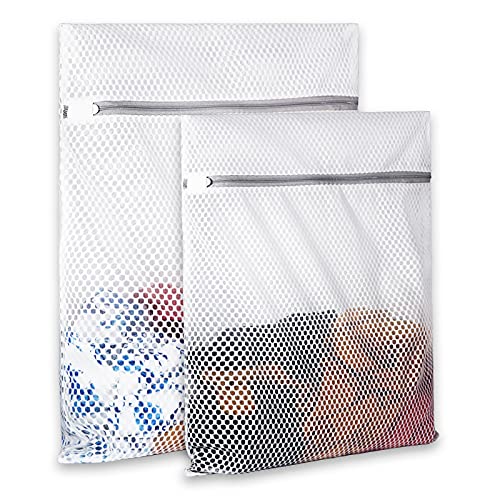 SUERIV Delicates Laundry Bag - 2 Pack Durable Honeycomb Mesh Lingerie Wash Bag - size: Set of 2(1M+1L)