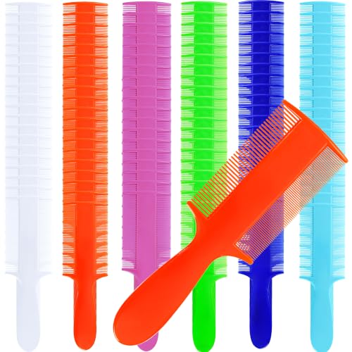 Pumtus 120 Pack Double Sided Fine Tooth Comb, 6 Color Plastic Pet Flea Tick Combs with Handle, Cat Dog Lice Treatment Comb, Hair Dandruff Removal Grooming Tool for Small Pet, Baby, Adult