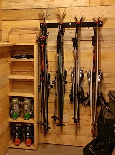 StoreYourBoard Ski Rack Wall Mount, Holds 8 Pairs, Ski & Snowboard Storage - style: 8 Skis