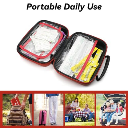 Faylapa Travel First Aid Pouch, Empty First Aid Bag, 9x7x3 inches Portable Outdoor First Aid Medical Storage Organizer Bag for Travel, Boat, Office, Sports, Hiking, Outdoor(Bag Only)