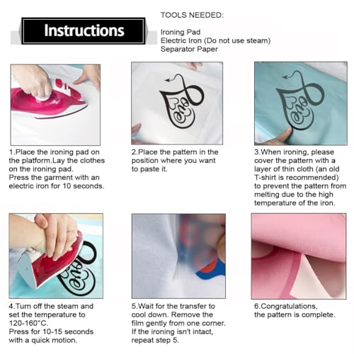 arricraft 9 Sheets Heart Theme Iron on Stickers, Different Hearts Pattern Print Transfer Stickers Decals for Valentine's Day DIY T-Shirt Jeans Backpacks Families Clothing Hat Decoration - style: Heart Theme