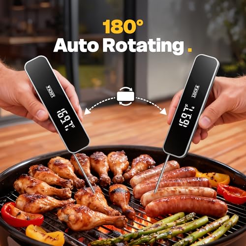 0.3 Sec Instant Read Meat Thermometer Digital for Grilling, Grey