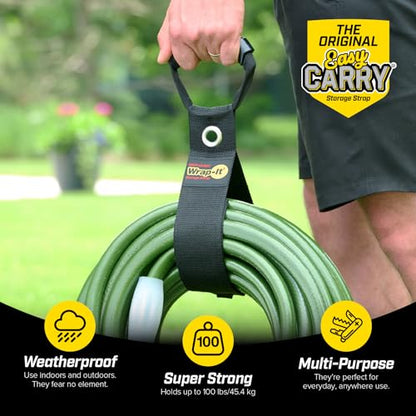 Easy-Carry Wrap-It Storage Straps - 36” (2-Pack) Black with Grommet - color: Black, size: 36" (2 Pack) with Grommet