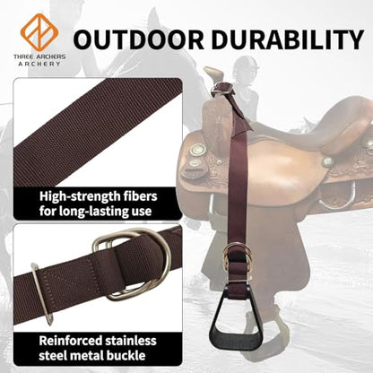 THREE ARCHERS Buddy Stirrups for Western Saddle for Kids Horseback Riding