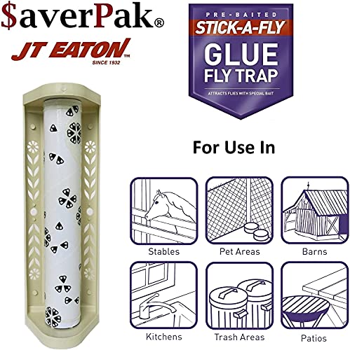 $averPak JT Eaton Stick-A-Fly Glue Fly Stick Trap (12 Pack) Case Pack - size: 12 Pack