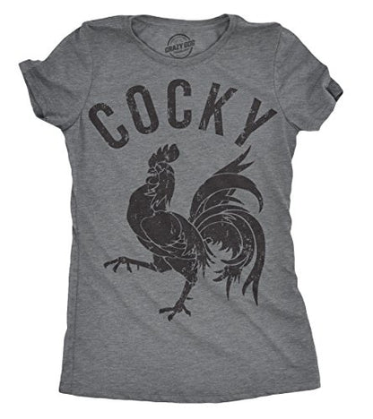 Funny Animal T Shirts for Mom Cute Mothers Day Tees with Funny Sayings Mama Bear Tees - color: Dark Heather Grey - Cocky, size: Small