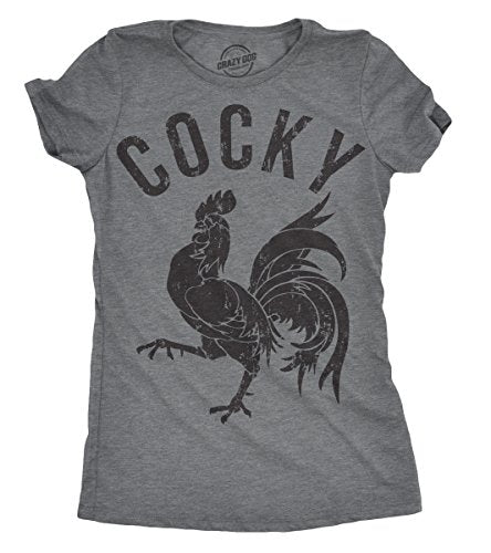 Funny Animal T Shirts for Mom Cute Mothers Day Tees with Funny Sayings Mama Bear Tees - color: Dark Heather Grey - Cocky, size: Medium