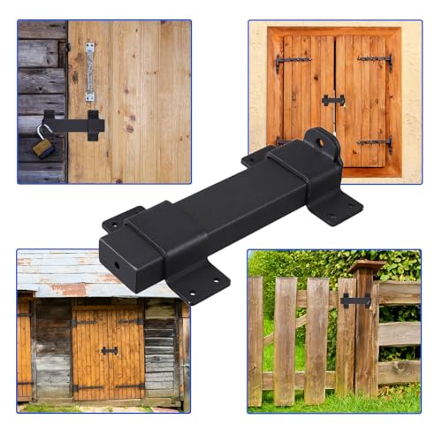 7.5" Heavy Duty Security Slide Latch Lock,with Padlock Hole Adjustable Gate Latch for Wooden Fences Barn Doors, Interior and Outdoor Door Latch,etc.