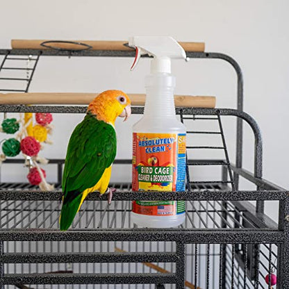 Absolutely Clean Amazing Bird Cage Cleaner and Deodorizer - Just Spray/Wipe - Safely & Easily Removes Bird Messes Quickly and Easily - Made in The US - Fragrance Free (32oz Pack of 1) - style: 32 Fl Oz (Pack of 1)