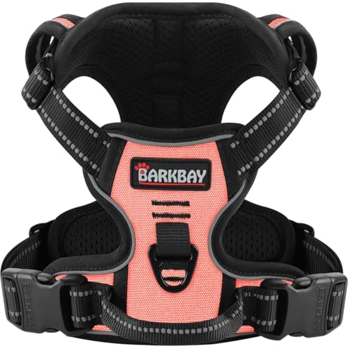 BARKBAY Dog Harness for Small Sized Dog No Pull 2 Leash Clips Dog Vest - color: Light Pink, size: X-Small
