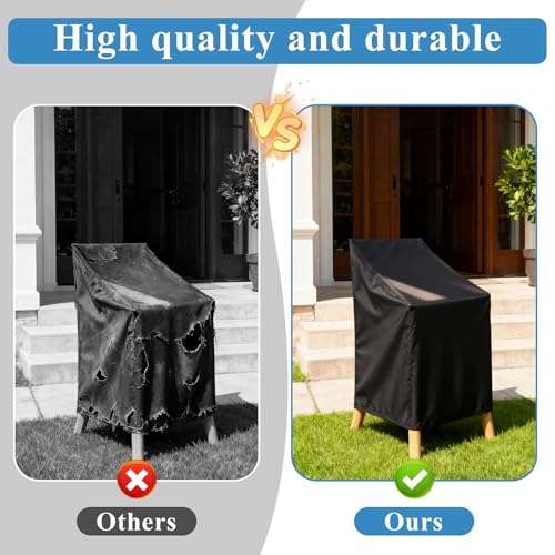 SHENLIU Chair Covers for Outdoor Waterproof 2 Pack, Lawn Chair Covers