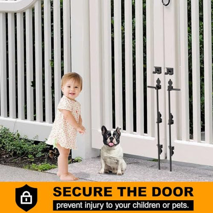 24" Cane Bolt Drop Rod for Gate, Heavy Duty Gate Latch 1 Pack - color: 24"-Black, size: 1 Pack