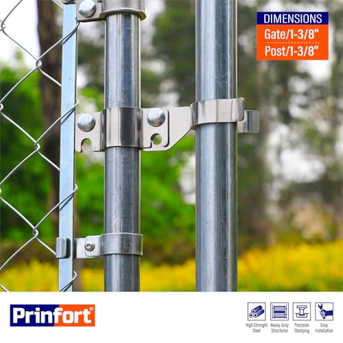 Heavy Duty Stainless Steel 1-3/8" x 1-3/8" Chain Link Fence Gate Fork Latch with Hole for Padlock（Fit 1 3/8" Gate Frame） 1Pack - size: 1-3/8''x1-3/8''-1P