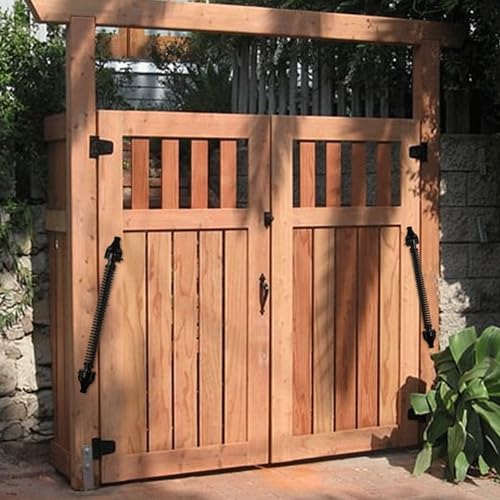 14" Gate Door Spring Self Closing Heavy Duty Automatic Closure Hardware | Outdoor Door Spring Closer Spring Loaded Fence Gate Latch with Adjustable Tool for Wooden and Vinyl Fence, Black (1 Pack) - size: 14 Inch