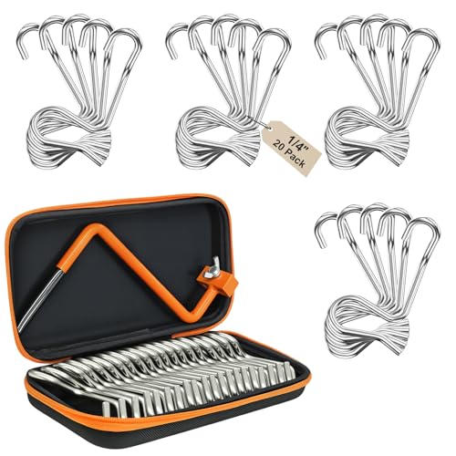 Fence Wire Tightener with Bag, 20PCS 6mm Barb Wire Fencing with Tighteners Handle, 1/4" Fence Wire Tensioning Tool for Fast Tightening Wire Fence - color: 20PCS 6mm with Bag