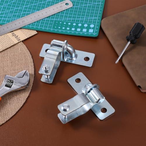 2 Pack 1-3/8 Inch Wall Mount Gate Hinge, Heavy Duty Wall Mount Gate Hinges kit, Metal Chain Link Fence Frame Hinge, T Post Gate Hinges for Farm Outdoor, Screws Included