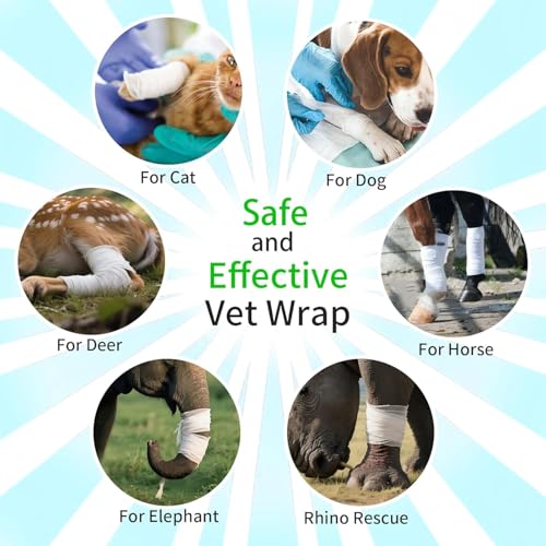 24 Pack Cling Gauze Rolls 4 Inch x 5 Yard, White Rolled Gauze Wraps Vet Wrap for Horses, Pure Cotton Bandage Wrap for First Aid Medical, Wound Care, Pet Dressings, Medical Supplies - size: 24 Pack-4in