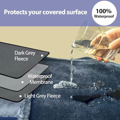 Waterproof Blanket for Bed Sofa, 60"x40" Leakproof, Slate Grey/Cool Grey | Scratch-Resistant Leakproof Pet Throw Blanket Machine Washable Reversible - color: Slate Grey/Cool Grey, size: 60x40 in