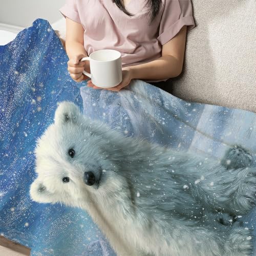 Polar Bear Blanket Animal Bears Gift for Kids Boys Girls 50"x40" - color: Polar Bear, size: 50" x 40"
