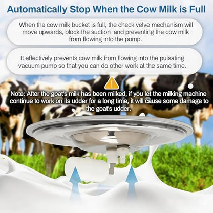 5L Goat Milking Machine, Rechargeable Battery Adjustable Pulse Vacuum Electric Goat Milking Machine,Portable Milking Machine,Individual Pulsation Adjustment, Udder Protection - size: 5L Goat