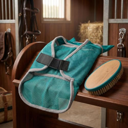 Horse Fly Mask with Ears - UV Protection, Breathable Mesh, Soft Edging for Comfort, Adjustable Fit for Horses & Ponies - Stops Flies, Bugs & Sun Bleaching, Size M - size: M