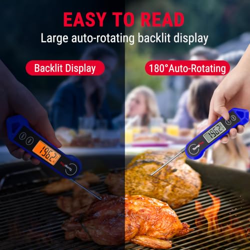 TempPro TP19H 1 Sec Digital Meat Thermometer for Cooking - color: Blue
