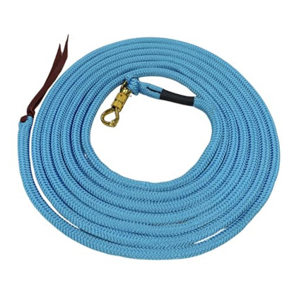 PARELLI 22 Foot Ground Training Rope - Strong Everyday Use All-Purpose Large Horse Lead Rope with Loop & Latigo Popper | 9/16" Diameter Smooth Yachting Braid, Baby Blue - color: Baby Blue
