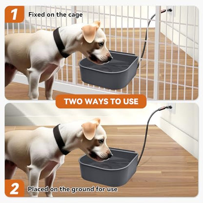 Heated Water Bowl for Cats Rabbits, Hanging Dog Heating Dish for Cage Kennel Anti-Freeze, No Spill Heated Bowl for Rabbits Chickens Birds Small Animals, Indoor/Outdoor Use, 1L - size: 1 L