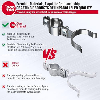 Stainless Steel 1-5/8" x 2-3/8" Chain Link Gate Latch （Fit 1-5/8" Gate Frame）, Heavy Duty Chain Link Fence Gate Fork Latch with Hole for Padlock 1Pack - color: 1-5/8"x2-3/8"