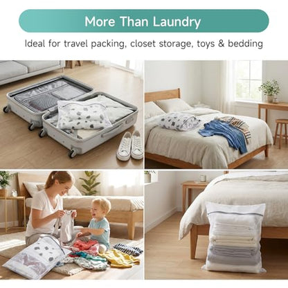 GOGOODA 2 Pack Extra Large Mesh Laundry Bags 24 x 31 in Fine Mesh Wash Bags - color: Fine Mesh White, size: 2 XXXL Large