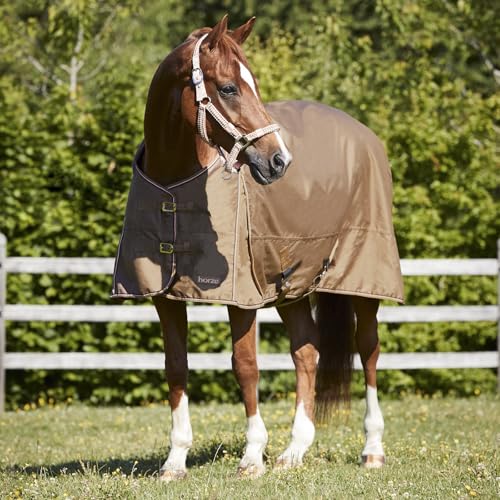 Horze Glasgow Heavy Weight Waterproof Winter Turnout Horse Blanket (350g Fill) - Cocoa Mocha - 75 in