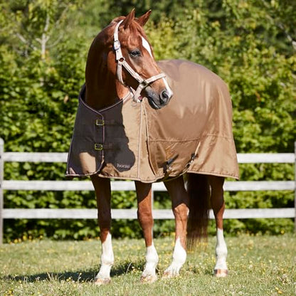 Horze Glasgow Heavy Weight Waterproof Winter Turnout Horse Blanket (350g Fill) - Cocoa Mocha - 75 in