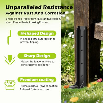 4 Pcs Fence Post Repair, Heavy Duty Fence Post Anchor Ground Stakes for Repair Tilted, Broken Wood Fence Post with Install Accessories (Special Edition) - style: 4 pcs Special Edition