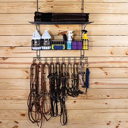 EASY-UP Pro Basket & Shelf Hanging Rack Portable | Adjustable Hanging Arms | Multiple Storage Options | Ideal for Horse Shows | 7-Year Warranty