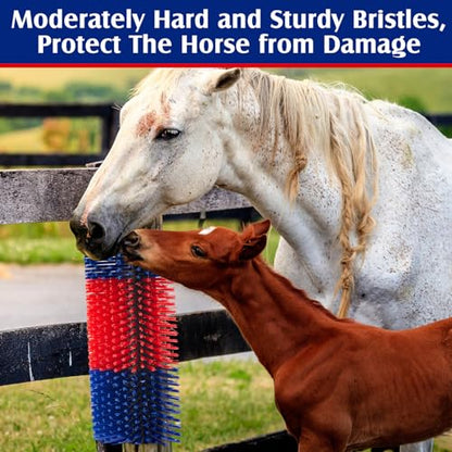 3 Pack Livestock Scratching Brush, Blue and Red - color: Blue and Red