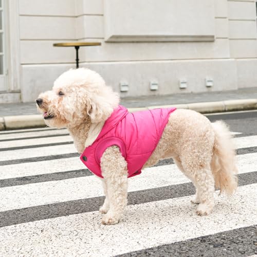 Vecomfy Warm Dog Coats with Hoodie,Winter Dog Jackets for Small Dogs - color: Pink, size: Medium
