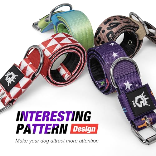 TSPRO Heavy Duty Thick Dog Collar with Metal Buckle for Small Dogs - color: Constellation Purple, size: S – Fits Neck 12.6"-15.8"