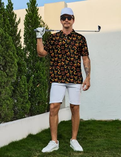 Men‘s Golf Shirt Funny Polo Shirts Short Sleeve Golf Polo Shirts Gifts Print Shirts - color: Style-ngklt-as3, size: Medium