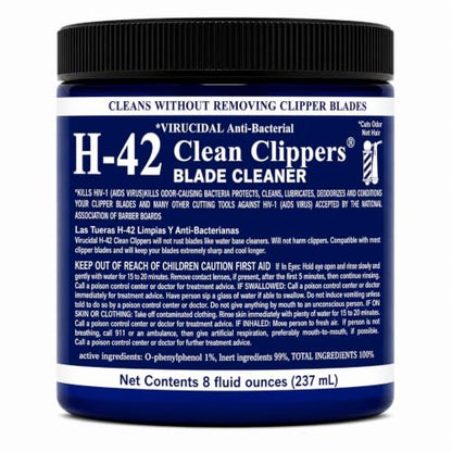 H-42 Professional Clipper Blade Cleaner - Waterless, Cleans & Cools, 8oz Jar - size: Jar-8 Fl Oz