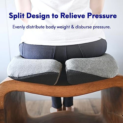 C CUSHION LAB Patented Pressure Relief Seat Cushion for Long Sitting Hours on Office/Home Chair, Car, Wheelchair - Extra-Dense Memory Foam for Hip, Tailbone, Coccyx, Sciatica - Wellness Green - color: Wellness Green