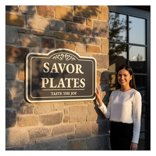 Custom Decorative Outdoor Metal Sign - Personalized Aluminum Driveway Sign, Waterproof, Made in USA - Design 1 Black Charcoal 24x18 In - color: Design 1 - Black Charcoal, size: 24x18 Inches