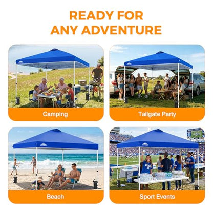 EAGLE PEAK 10x10 Pop Up Canopy Tent Easy Up Canopy Outdoor, Blue - color: Blue, size: 10x10