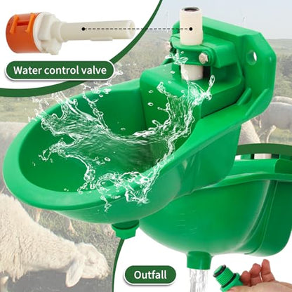2PCS Automatic Goat Water Bowl with Copper Float Valve Drain Hole