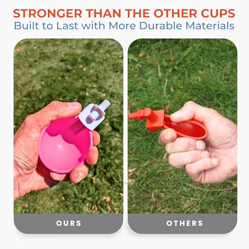 Lil'Clucker - Large Automatic Chicken Waterer Cups Suitable for Ducks, Geese, Turkeys, and Bunny Rabbit - Water Feeder Kit - Poultry Waterer (Pink, 8 Pack) - color: Pink, size: 8 Pack