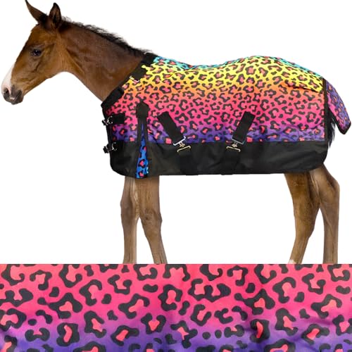 Neon Leopard 1200 Denier Heavyweight Waterproof Turnout Blanket - size: 42 - 46