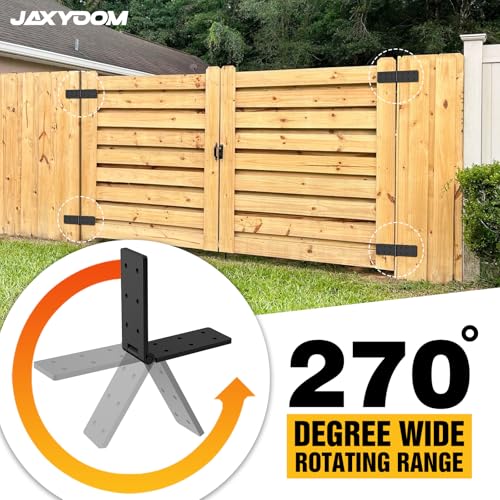 Fence Gate Hinge Heavy Duty 2Pack 270Degree Barn Door Hardware Kit
