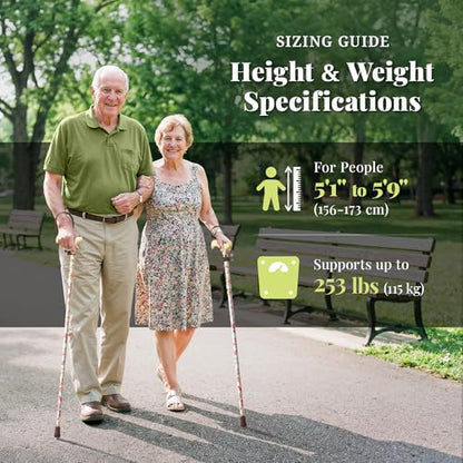 Merry Sticks Foldable Walking Cane for Women and Men, Adjustable, Butterflies - color: Butterfly, size: Classic Grip