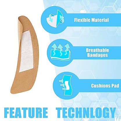 Sinmoe 400 Pcs Large Bandages Adhesive Breathable Wound Care Bandages