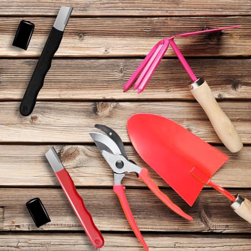 2 Pieces Garden Tool Sharpener, Garden Tool Blade Sharpener for Knife, Garden Knife Sharpener for Hedge Shears Scissors, Mini Sharpener for Gardening Pruner, Loppers